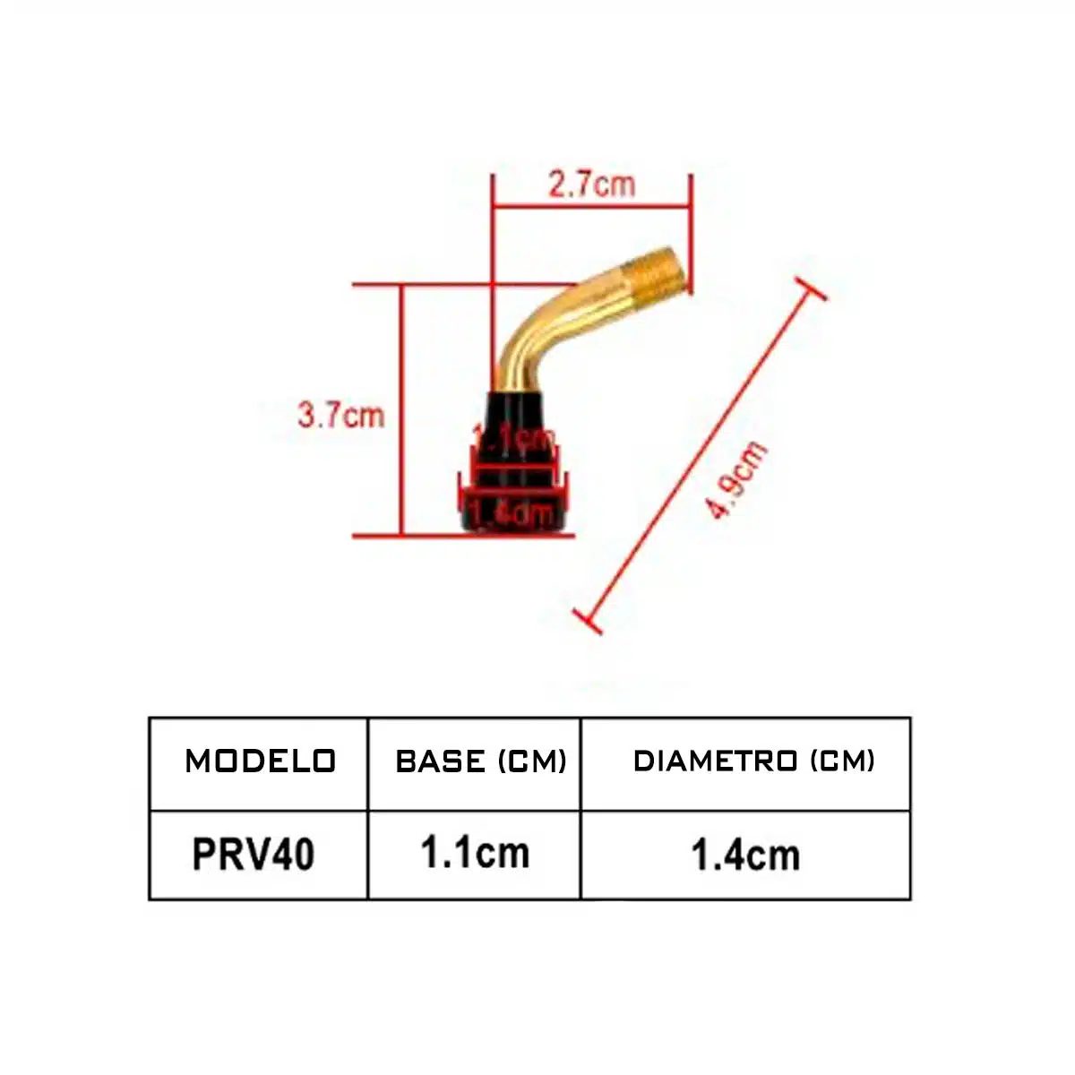 Valvula Curva 135 Tubeless PVR40