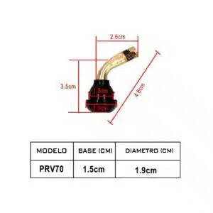 Valvula Curva 135 Tubeless PVR70