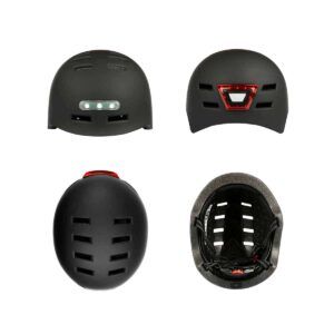 Casco con Luz Led Negro